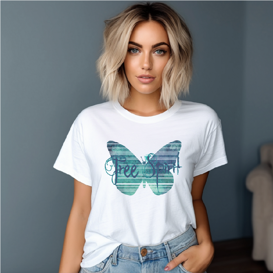 Free spirit Butterfly Print T-shirt 