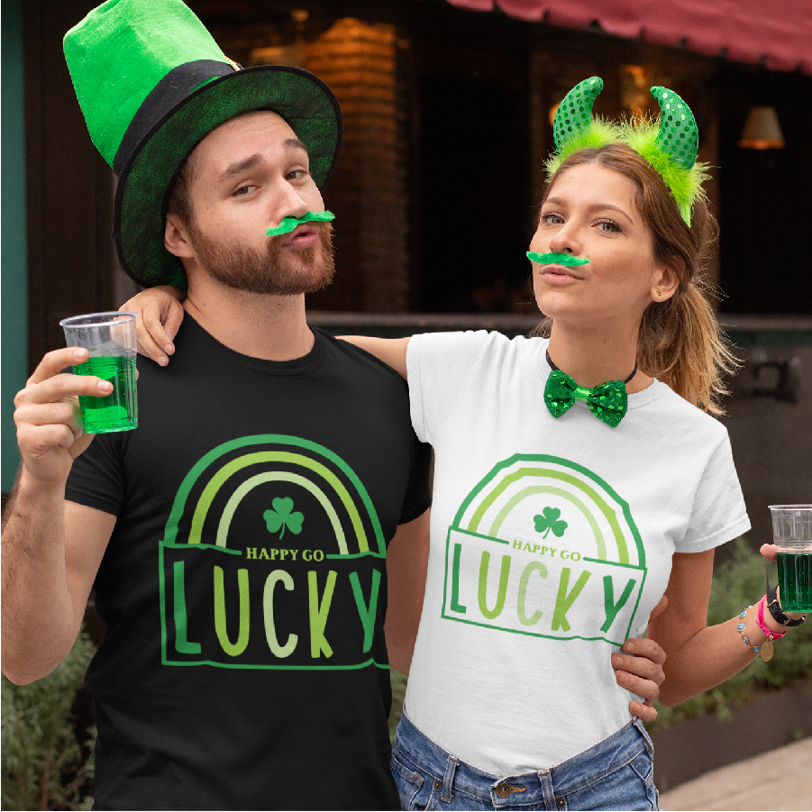  Lucky the Leprechaun Logo Soft Touch Tee-small Kelly Heather :  Clothing, Shoes & Jewelry